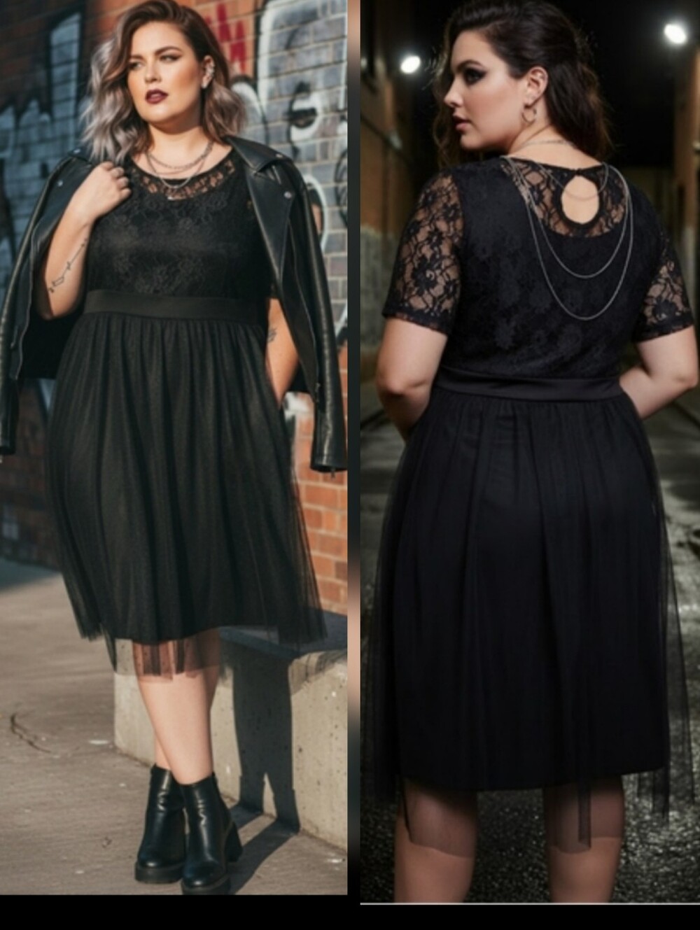 Claire France Elegant Black Lace Fit & Flare Cocktail Dress Whismigoth Size 3X